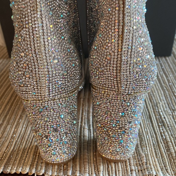 Betsey Johnson Cady Rhinestone Bootie Silver 8.0-8.5 NWT Zara - Picture 11 of 15